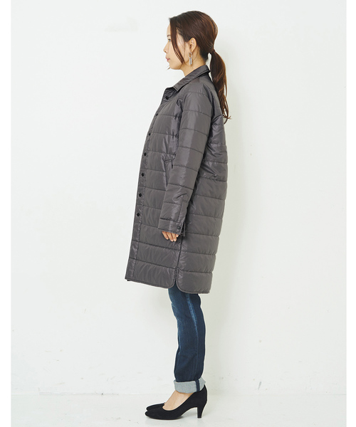 IEDIT(イディット)の「THREE FIFTY STANDARD軽くてあたたかい中わた入りキルトロングシャツ/キルティングコート(その他アウター・レディース・チャコールグレー/アイボリー・SMALL/MEDIUM/LARGE/X-LARGE)」の16枚目の写真