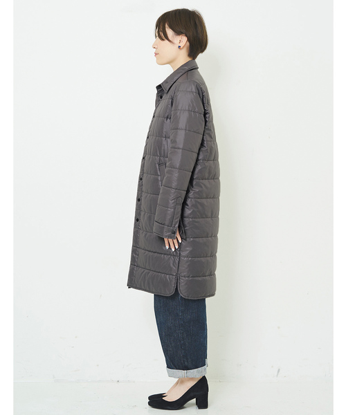 IEDIT(イディット)の「THREE FIFTY STANDARD軽くてあたたかい中わた入りキルトロングシャツ/キルティングコート(その他アウター・レディース・チャコールグレー/アイボリー・SMALL/MEDIUM/LARGE/X-LARGE)」の19枚目の写真