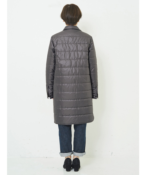 IEDIT(イディット)の「THREE FIFTY STANDARD軽くてあたたかい中わた入りキルトロングシャツ/キルティングコート(その他アウター・レディース・チャコールグレー/アイボリー・SMALL/MEDIUM/LARGE/X-LARGE)」の20枚目の写真