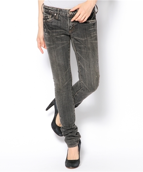 goa（ゴア）の「10ozデニムスキニーパンツ（デニムパンツ・レディース・ブラック/インディゴブルー・SMALL/MEDIUM）」の2枚目の写真