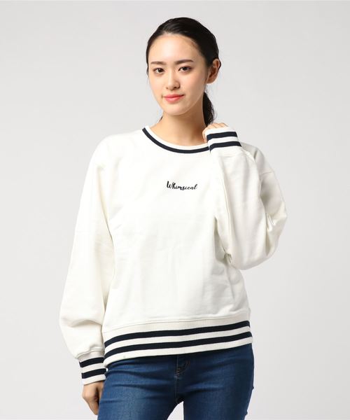 archives(アルシーヴ)の「配色ラインロゴ刺繍プルオーバー(Tシャツ/カットソー・レディース・ベージュ/ネイビー/オフホワイト・MEDIUM)」の8枚目の写真
