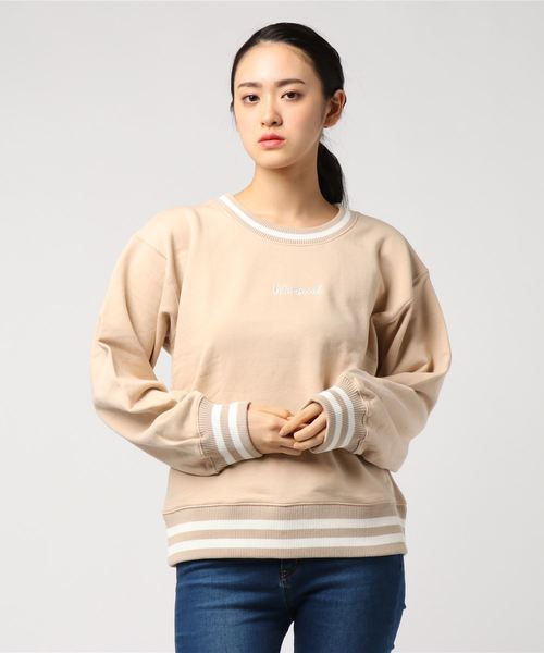 archives(アルシーヴ)の「配色ラインロゴ刺繍プルオーバー(Tシャツ/カットソー・レディース・ベージュ/ネイビー/オフホワイト・MEDIUM)」の7枚目の写真