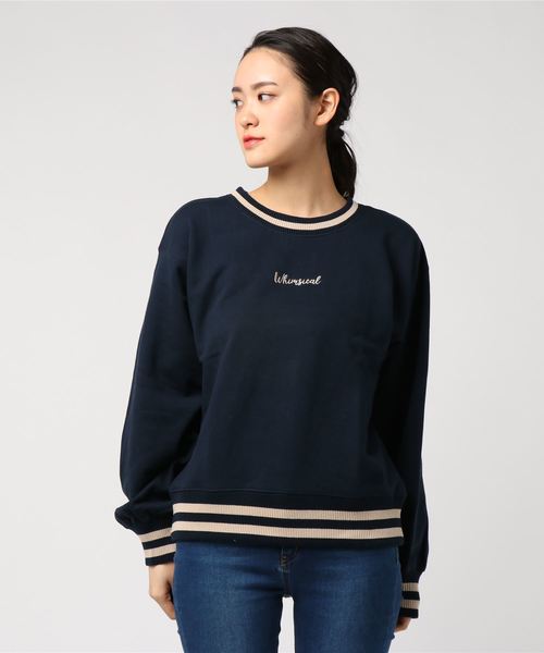 archives(アルシーヴ)の「配色ラインロゴ刺繍プルオーバー(Tシャツ/カットソー・レディース・ベージュ/ネイビー/オフホワイト・MEDIUM)」の6枚目の写真
