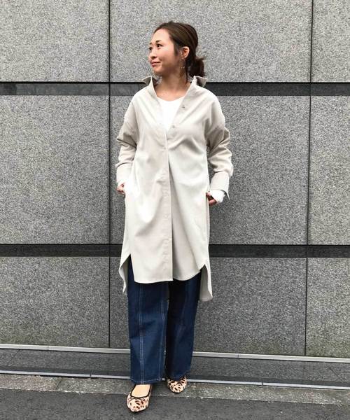 meJane(ミージェーン)の「コーデュロイシャツワンピース(シャツワンピース・レディース・アイボリー/モカ・フリー)」の1枚目の写真