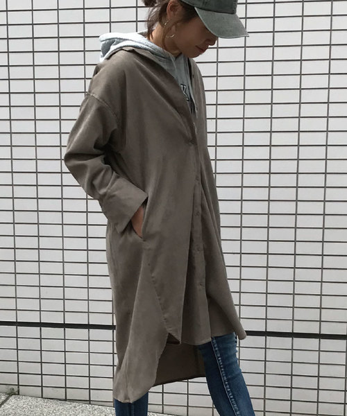 meJane(ミージェーン)の「コーデュロイシャツワンピース(シャツワンピース・レディース・アイボリー/モカ・フリー)」の7枚目の写真