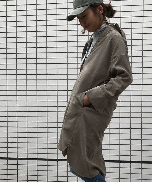 meJane(ミージェーン)の「コーデュロイシャツワンピース(シャツワンピース・レディース・アイボリー/モカ・フリー)」の6枚目の写真