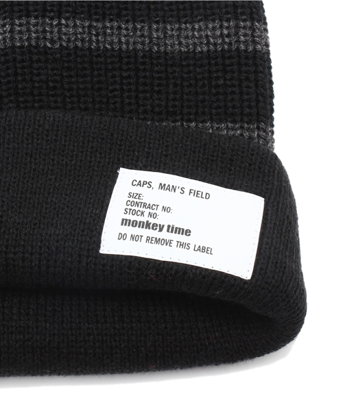 BEAUTY&YOUTH UNITED ARROWS（ビューティーアンドユースユナイテッドアローズ）の「MT ボーダー アゼ ビーニー 14SS◆（ニットキャップ/ビーニー・メンズ・オフホワイト/ブラック/グレー/ネイビー・フリー）」の7枚目の写真