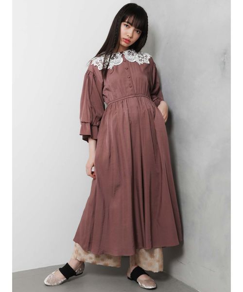 Merry Jenny メリージェニー の レースカラータフタパフワンピース ワンピース Wear