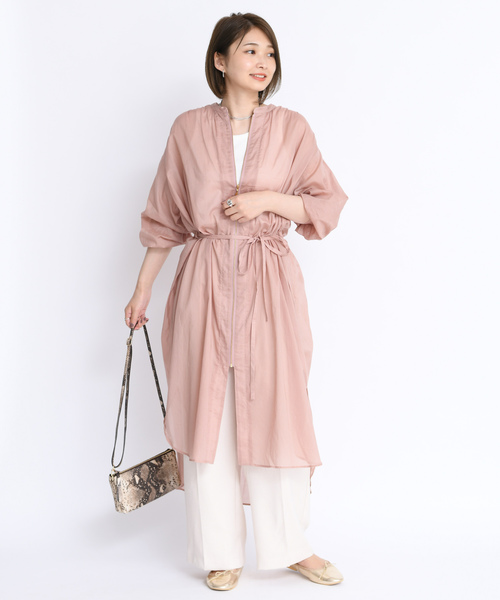 DouDou（ドゥドゥ）の「ボイルシャツコート（シャツ/ブラウス・レディース・ライトグレー/ベージュ/ピンク・FREE）」の14枚目の写真