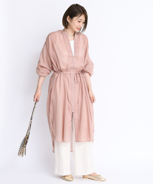 DouDou（ドゥドゥ）の「ボイルシャツコート（シャツ/ブラウス・レディース・ライトグレー/ベージュ/ピンク・FREE）」の15枚目の写真