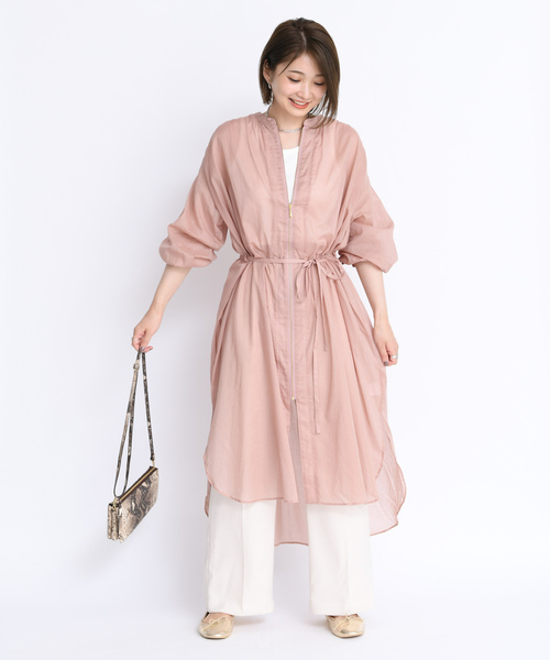 DouDou（ドゥドゥ）の「ボイルシャツコート（シャツ/ブラウス・レディース・ライトグレー/ベージュ/ピンク・FREE）」の17枚目の写真