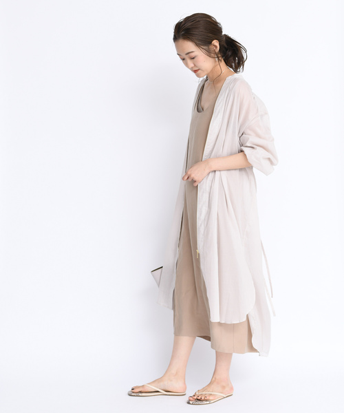 DouDou（ドゥドゥ）の「ボイルシャツコート（シャツ/ブラウス・レディース・ライトグレー/ベージュ/ピンク・FREE）」の18枚目の写真