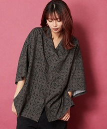 ビッグシルエット総柄開襟アロハシャツ