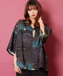 ビッグシルエット総柄開襟アロハシャツ
