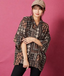 ビッグシルエット総柄開襟アロハシャツ