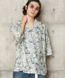 ビッグシルエット総柄開襟アロハシャツ