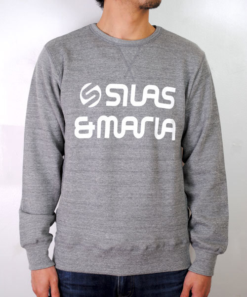 SILAS（サイラス）の「SILAS&MARIA CREW NECK（スウェット・メンズ・アッシュグレー/ネイビー・3/2）」の2枚目の写真