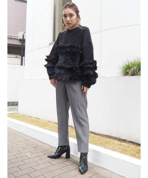 EVRIS(エヴリス)の「ローピングヤーンMIXシャギーニットプルオーバー(ニット/セーター・レディース・ブラック/ベージュ/グリーン・FREE)」の21枚目の写真