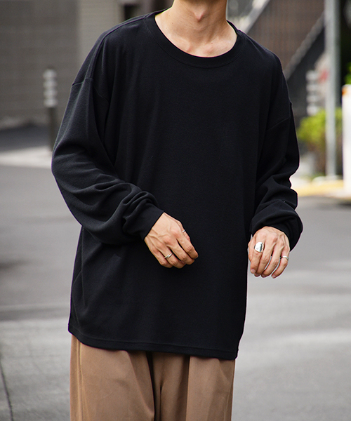 kutir(クティール)の「ワッフルロングTシャツ(Tシャツ/カットソー・メンズ・ホワイト/ブラック・SMALL/MEDIUM/LARGE)」の2枚目の写真