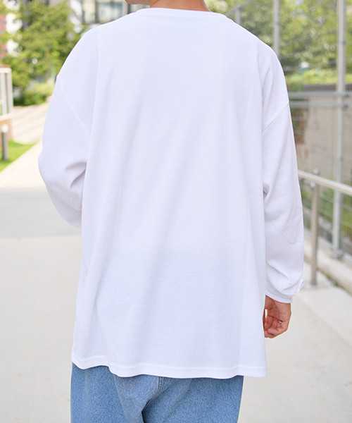 kutir(クティール)の「ワッフルロングTシャツ(Tシャツ/カットソー・メンズ・ホワイト/ブラック・SMALL/MEDIUM/LARGE)」の11枚目の写真