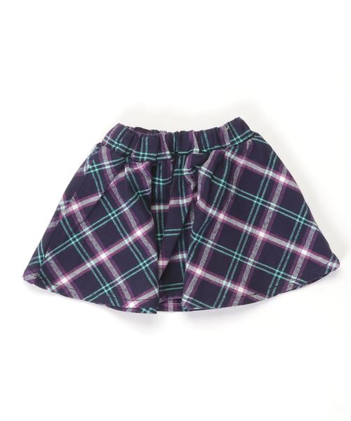 Caldia（カルディア）の「ストレッチ起毛チェック柄スカート（スカート・キッズ・イエロー/ネイビー・80/90/100/110/120/130/140）」の3枚目の写真