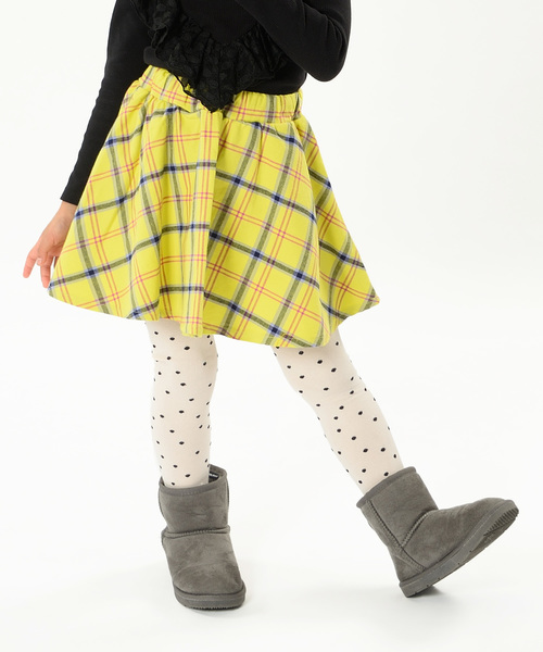 Caldia（カルディア）の「ストレッチ起毛チェック柄スカート（スカート・キッズ・イエロー/ネイビー・80/90/100/110/120/130/140）」の2枚目の写真