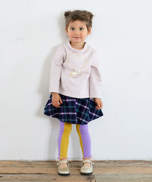 Caldia（カルディア）の「ストレッチ起毛チェック柄スカート（スカート・キッズ・イエロー/ネイビー・80/90/100/110/120/130/140）」の4枚目の写真