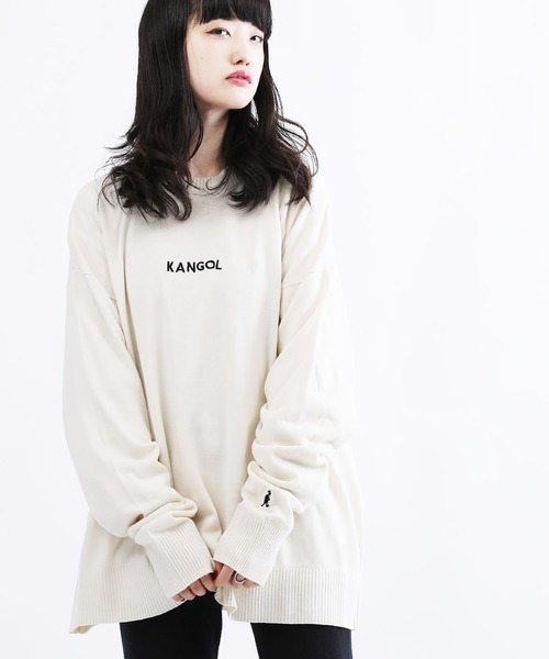 KANGOL(カンゴール)の「KANGOL ( カンゴール ) 刺繍 ニット(ニット/セーター・メンズ・ホワイト/ブラック/ベージュ/ネイビー・MEDIUM/LARGE/X-LARGE)」の1枚目の写真
