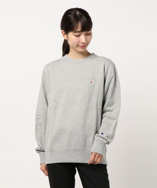 Champion（チャンピオン）の「[Champion]チャンピオンクルーネックスウェットトップス（スウェット・レディース・ホワイト/グレー/ブラック/ネイビー/オリーブ/ベージュ系その他/チャコール/オレンジ/ベージュ/モスグリーン/レンガ・L/M）」の4枚目の写真