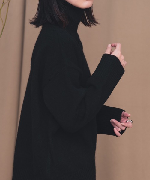 Aunt Marie's(アントマリーズ)の「AUNT MARIE'S ハイネックニット(ニット/セーター・レディース・ブラック/ベージュ/ナチュラル/ライトグリーン・FREE)」の5枚目の写真