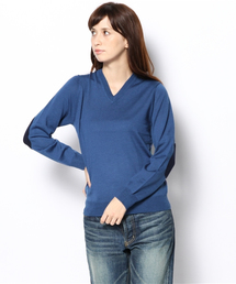 BEAMS BOY | BEAMS BOY / 12ゲージ エルボーパッチ Vネック 14FW(ニット/セーター)