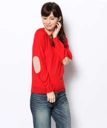 BEAMS BOY | BEAMS BOY / 12ゲージ エルボーパッチ Vネック 14FW(ニット/セーター)