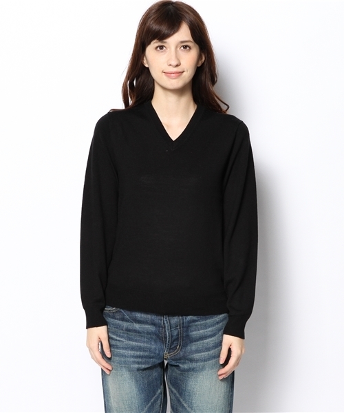 BEAMS BOY(ビームスボーイ)の「BEAMS BOY / 12ゲージ エルボーパッチ Vネック 14FW(ニット/セーター・レディース・ブラック/レッド/ブルー系その他・ONE SIZE)」の4枚目の写真