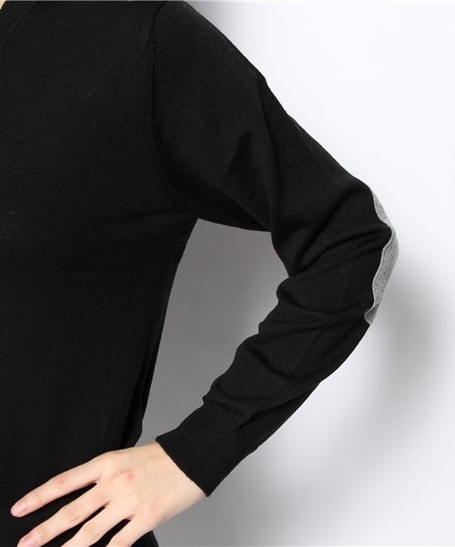 BEAMS BOY(ビームスボーイ)の「BEAMS BOY / 12ゲージ エルボーパッチ Vネック 14FW(ニット/セーター・レディース・ブラック/レッド/ブルー系その他・ONE SIZE)」の8枚目の写真