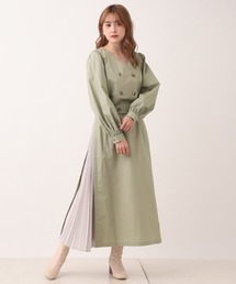 one after another NICE CLAUP | 【WEB限定】サイドプリーツセットアップ(ワンピース)