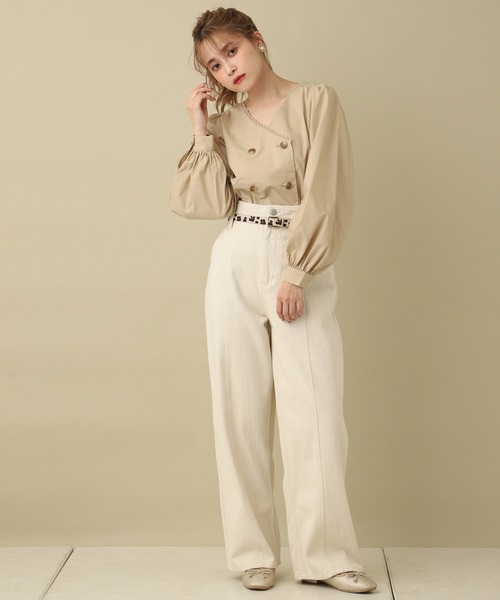 one after another NICE CLAUP(ワンアフターアナザーナイスクラップ)の「【WEB限定】サイドプリーツセットアップ(ワンピース・レディース・ベージュ/カーキ/ドット/チェック・FREE)」の18枚目の写真