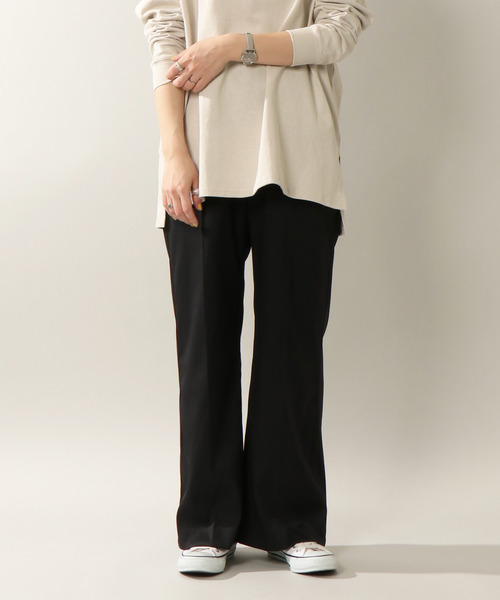 notch.（ノッチ）の「センタープレスパンツ（スラックス・レディース・ライトグレー/オフホワイト/ブルー/ブラック/ピンク/ライトベージュ・L/M/TL/TM）」の3枚目の写真