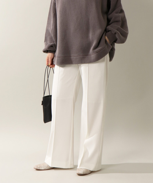 notch.（ノッチ）の「センタープレスパンツ（スラックス・レディース・ライトグレー/オフホワイト/ブルー/ブラック/ピンク/ライトベージュ・L/M/TL/TM）」の9枚目の写真