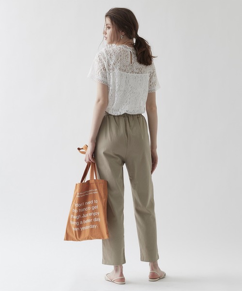 titivate（ティティベイト）の「半袖ﾚｰｽﾄｯﾌﾟｽ（Tシャツ/カットソー・レディース・ホワイト/ライトベージュ/オレンジ/ブラック・M）」の10枚目の写真