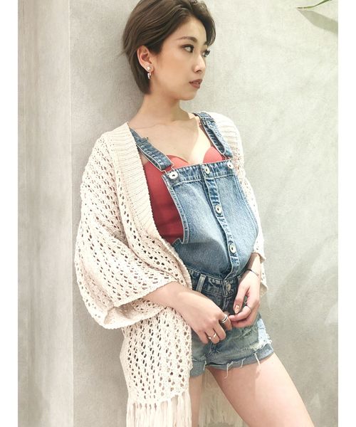 GYDA（ジェイダ）の「テープヤーンニットフリンジガウン（カーディガン/ボレロ・レディース・アイボリー/ベージュ/その他1・FREE）」の6枚目の写真