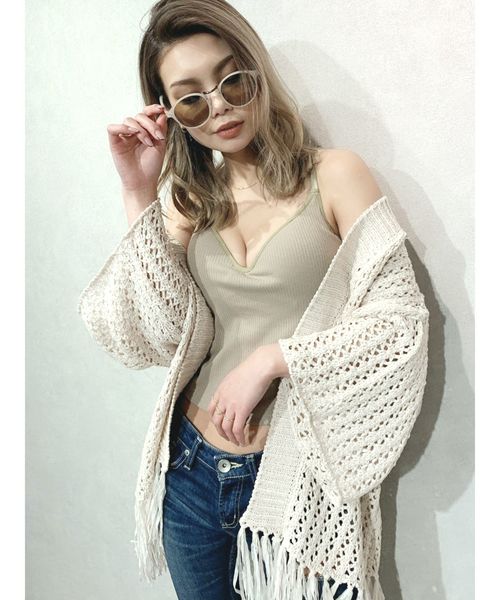 GYDA（ジェイダ）の「テープヤーンニットフリンジガウン（カーディガン/ボレロ・レディース・アイボリー/ベージュ/その他1・FREE）」の10枚目の写真