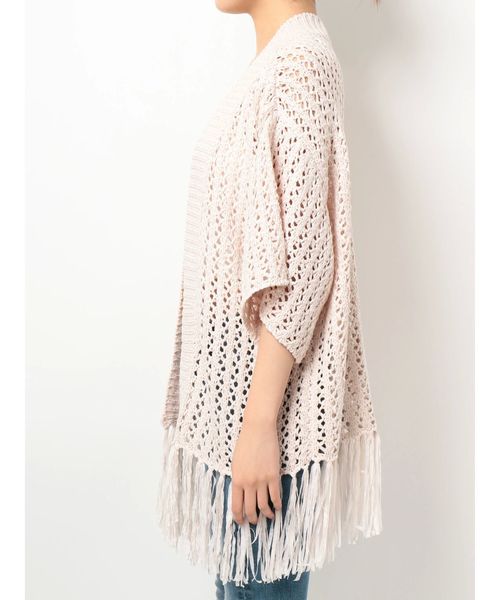 GYDA（ジェイダ）の「テープヤーンニットフリンジガウン（カーディガン/ボレロ・レディース・アイボリー/ベージュ/その他1・FREE）」の13枚目の写真