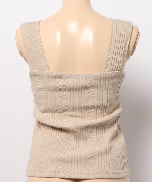 LOWRYS FARM（ローリーズファーム）の「ＪＱスクエアタンク　886682（タンクトップ・レディース・チャコールグレー/ベージュ/ブラウン・FREE）」の11枚目の写真