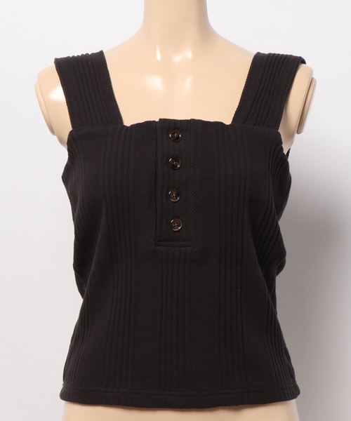 LOWRYS FARM（ローリーズファーム）の「ＪＱスクエアタンク　886682（タンクトップ・レディース・チャコールグレー/ベージュ/ブラウン・FREE）」の13枚目の写真