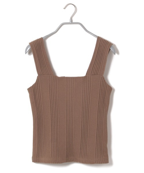 LOWRYS FARM（ローリーズファーム）の「ＪＱスクエアタンク　886682（タンクトップ・レディース・チャコールグレー/ベージュ/ブラウン・FREE）」の16枚目の写真