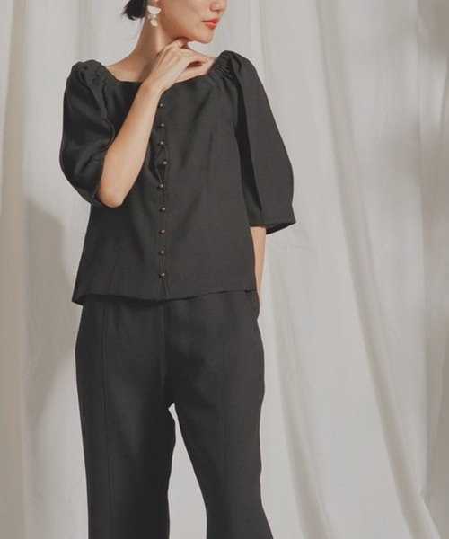 LADYMADE(レディメイド)の「リネンライクボリュームスリーブブラウス(シャツ/ブラウス)」|ブラック