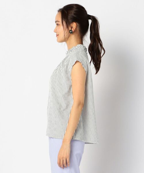 NOLLEY’S（ノーリーズ）の「スラブジャガードフリルスタンドブラウス[NOLLEY'S collet]（シャツ/ブラウス・レディース・ブラック系その他/ホワイト系その他4・38）」の10枚目の写真