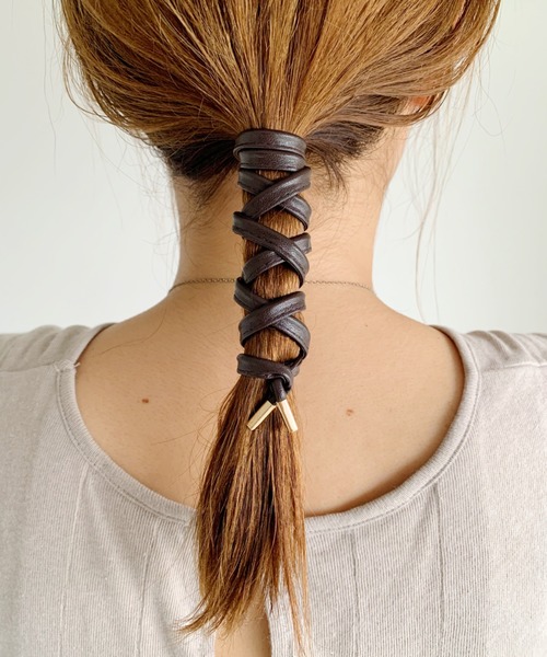CLEA（クレア）の「PUワイヤーリボン（その他ヘアアクセサリー・レディース・ブラック/ベージュ/キャメル/アイボリー/ワイン/オリーブ/ブラウン/ダークブラウン・FREE）」の4枚目の写真