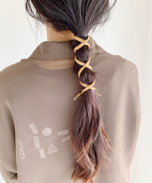 CLEA（クレア）の「PUワイヤーリボン（その他ヘアアクセサリー・レディース・ブラック/ベージュ/キャメル/アイボリー/ワイン/オリーブ/ブラウン/ダークブラウン・FREE）」の8枚目の写真