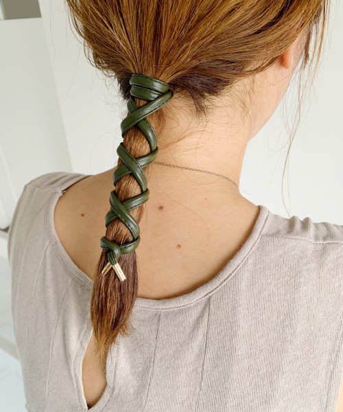 CLEA（クレア）の「PUワイヤーリボン（その他ヘアアクセサリー・レディース・ブラック/ベージュ/キャメル/アイボリー/ワイン/オリーブ/ブラウン/ダークブラウン・FREE）」の7枚目の写真